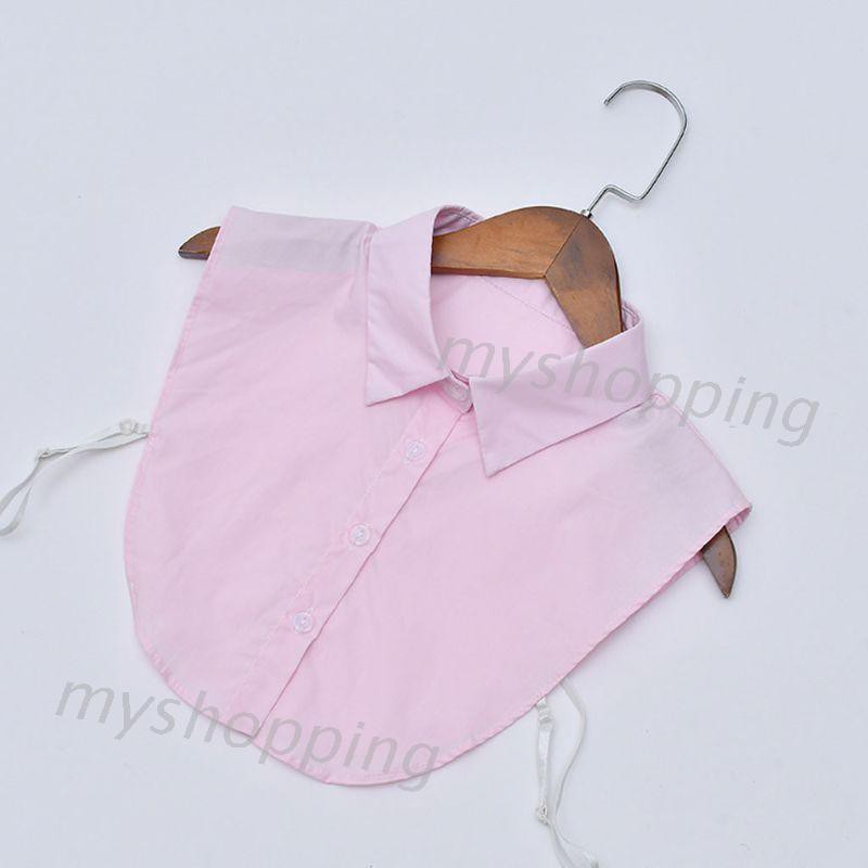 Cổ áo giả bằng cotton màu trơn có thể điều chỉnh và tháo rời dành cho nữ