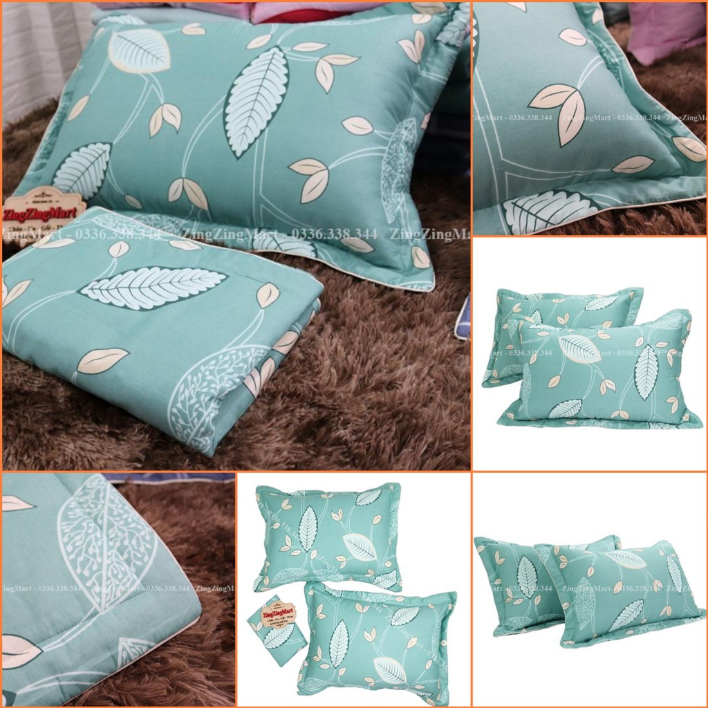 Vỏ Gối Đầu Cotton Hàn Quốc Loại Dày Đẹp Có Lót Bông - Kích Thước 45cm x 65cm