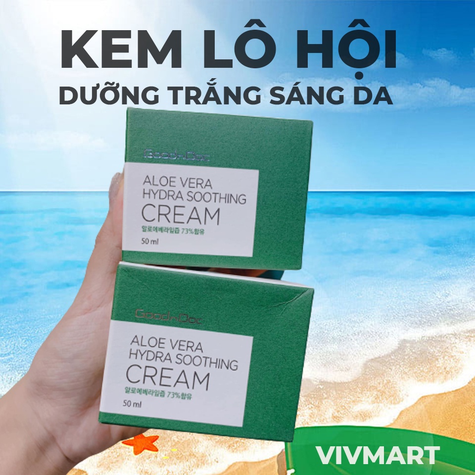 ✅ Kem Lô Hội Nha Đam Dưỡng Cấp Ẩm Trắng Sáng Tái Tạo Da Chống Lão Hóa GoodnDoc Aloe Vera Hydra Soothing Cream 50ml