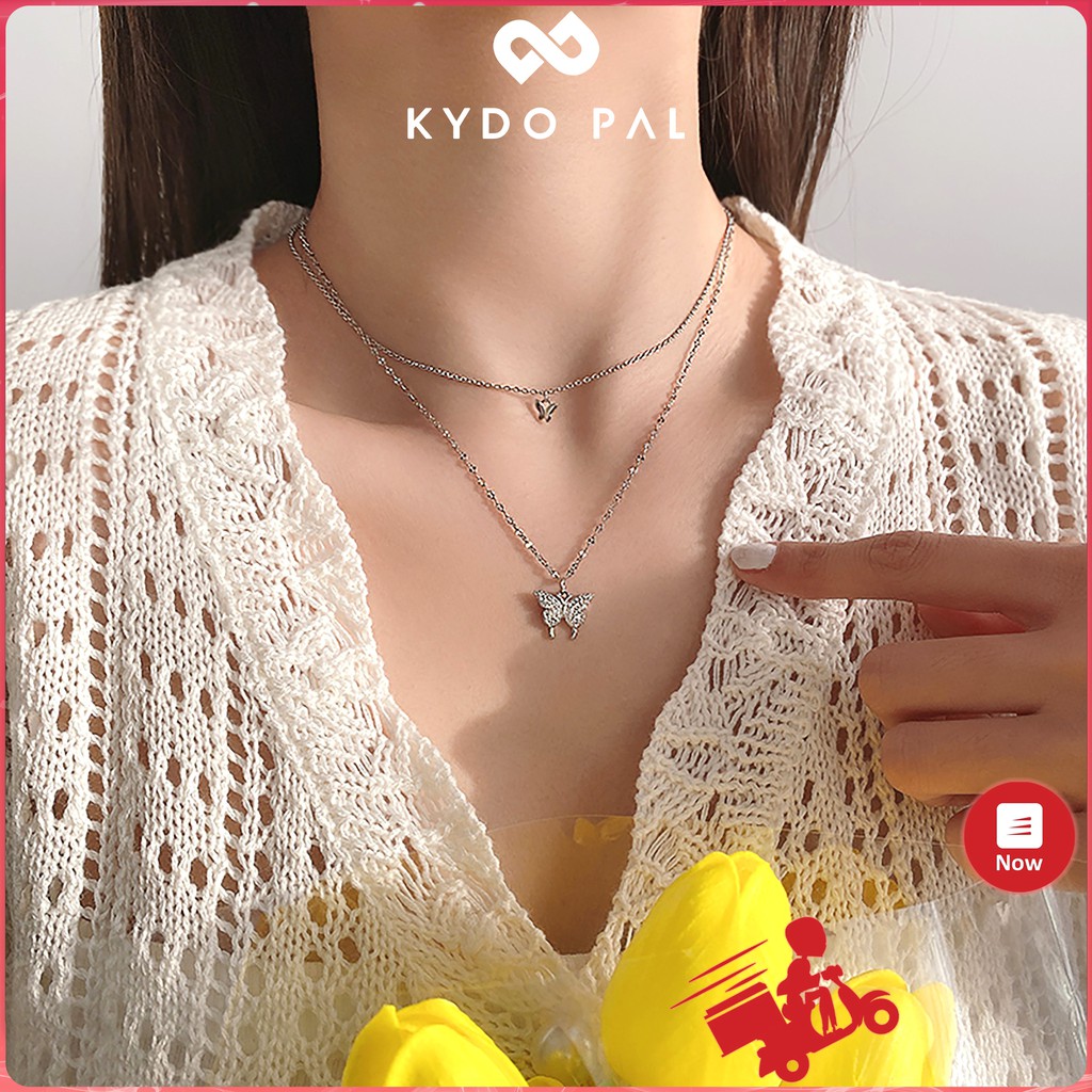 Vòng cổ nữ bạc 925 choker bướm đôi thời trang dây chuyền cá tính MCK29 - KYDO PAL Phụ kiện trang sức