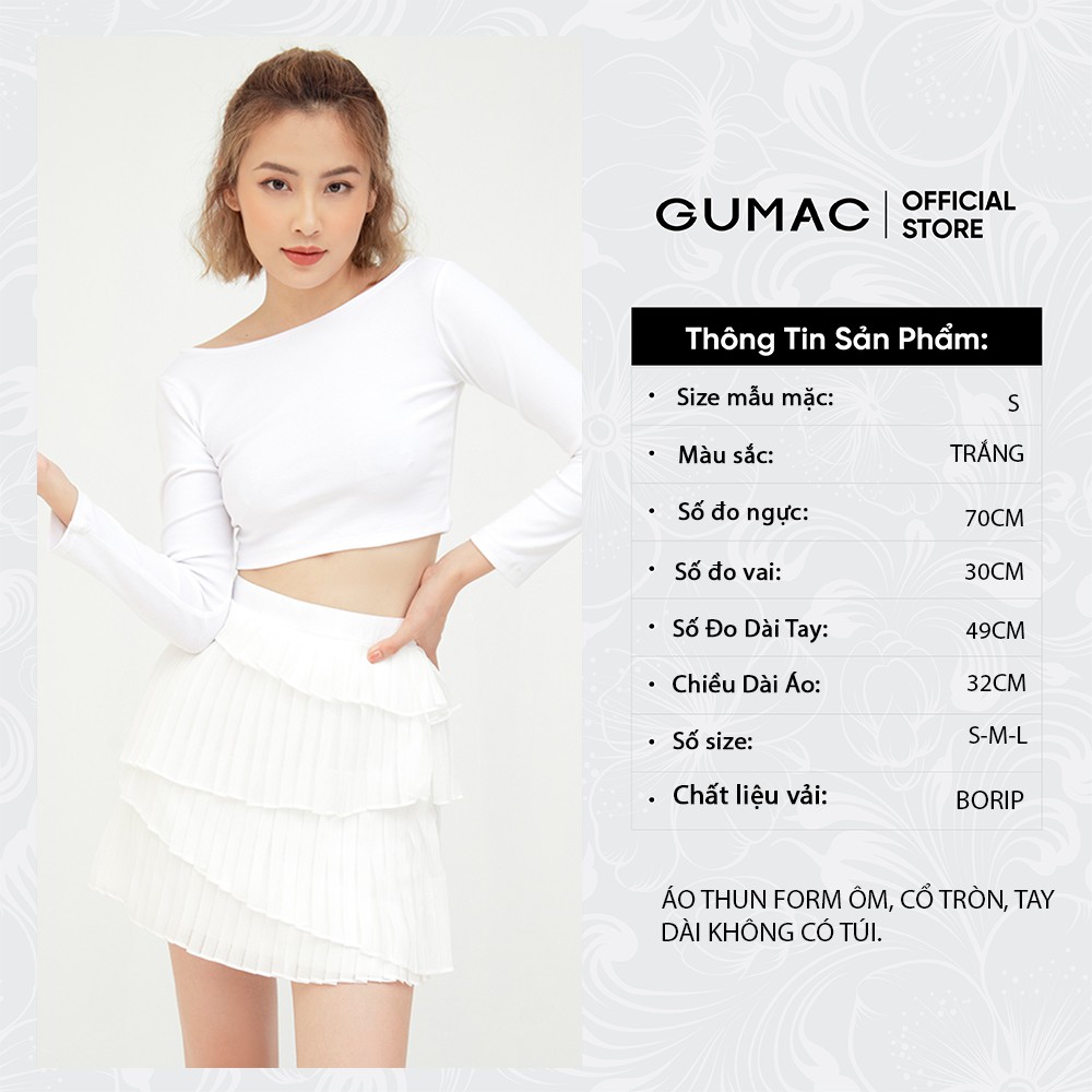 [Mã WABRGM11 giảm 10% đơn 250K] Áo croptop hở lưng GUMAC ATB608 | BigBuy360 - bigbuy360.vn