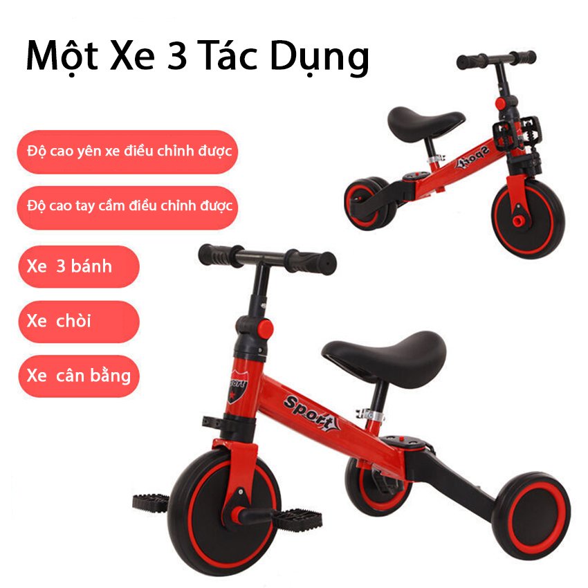 [TẶNG KÈN XE ] Xe chòi chân 3 in1 cho bé 1.5- 4 tuổi  - Xe cân bằng 3 bánh vừa làm xe chòi ,xe đạp,xe cân bằng cho bé