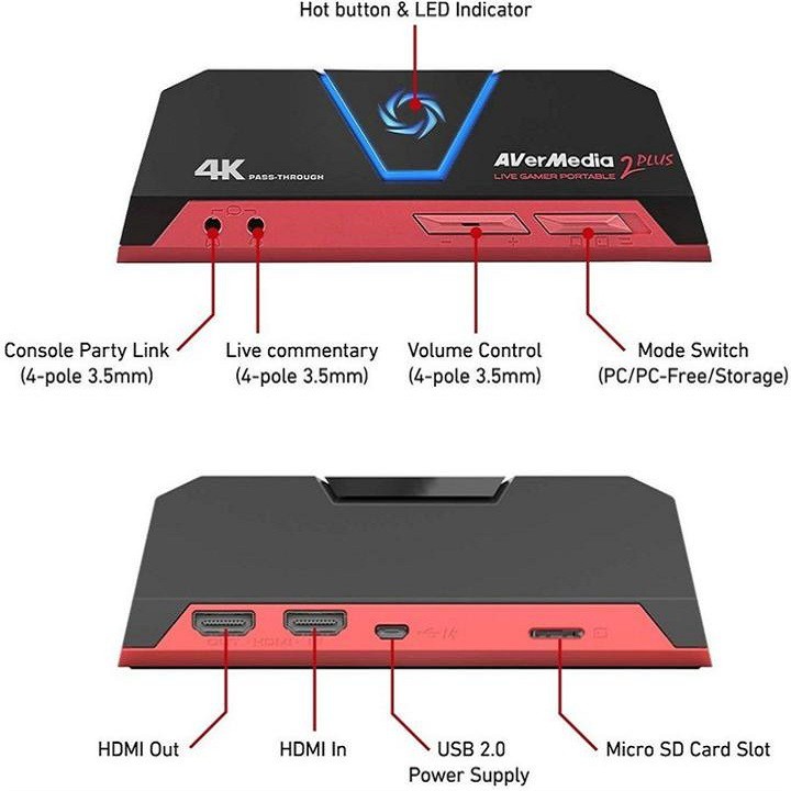 ĐẦU GHI HÌNH 4K CHUYÊN DỤNG LIVE GAMER PORTABLE 2 PLUS AVERMEDIA GC513