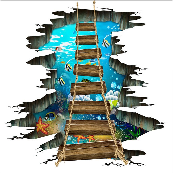 Miếng dán trang trí sàn nhà 3D 60x90cm - King's Garden