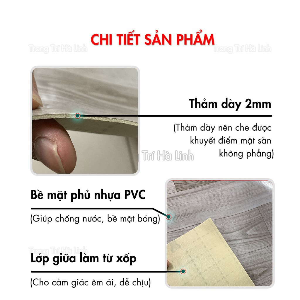 Simili lót sàn vân gỗ dày 1.6mm chống trơn trượt giá rẻ