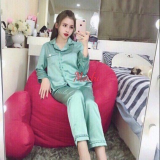 Đồ ngủ đồ bộ pijama mặc nhà phi lụa tay dài giá rẻ