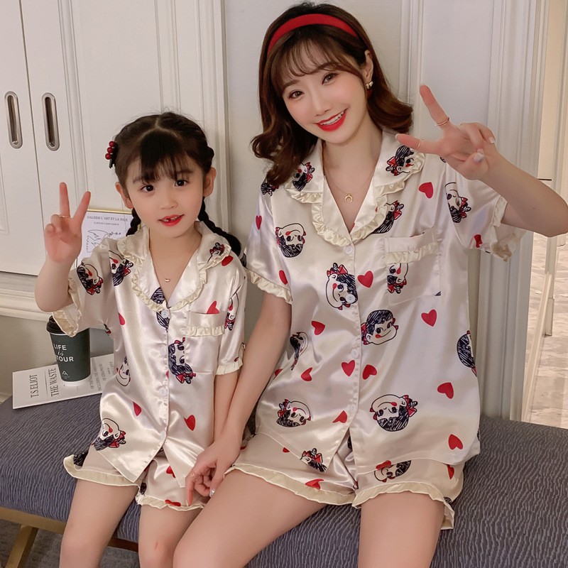Bộ Pijama tiểu thư dễ thương ✨FREESHIP ✨ Phi Lụa Mùa Hè 40kg - 61 kg