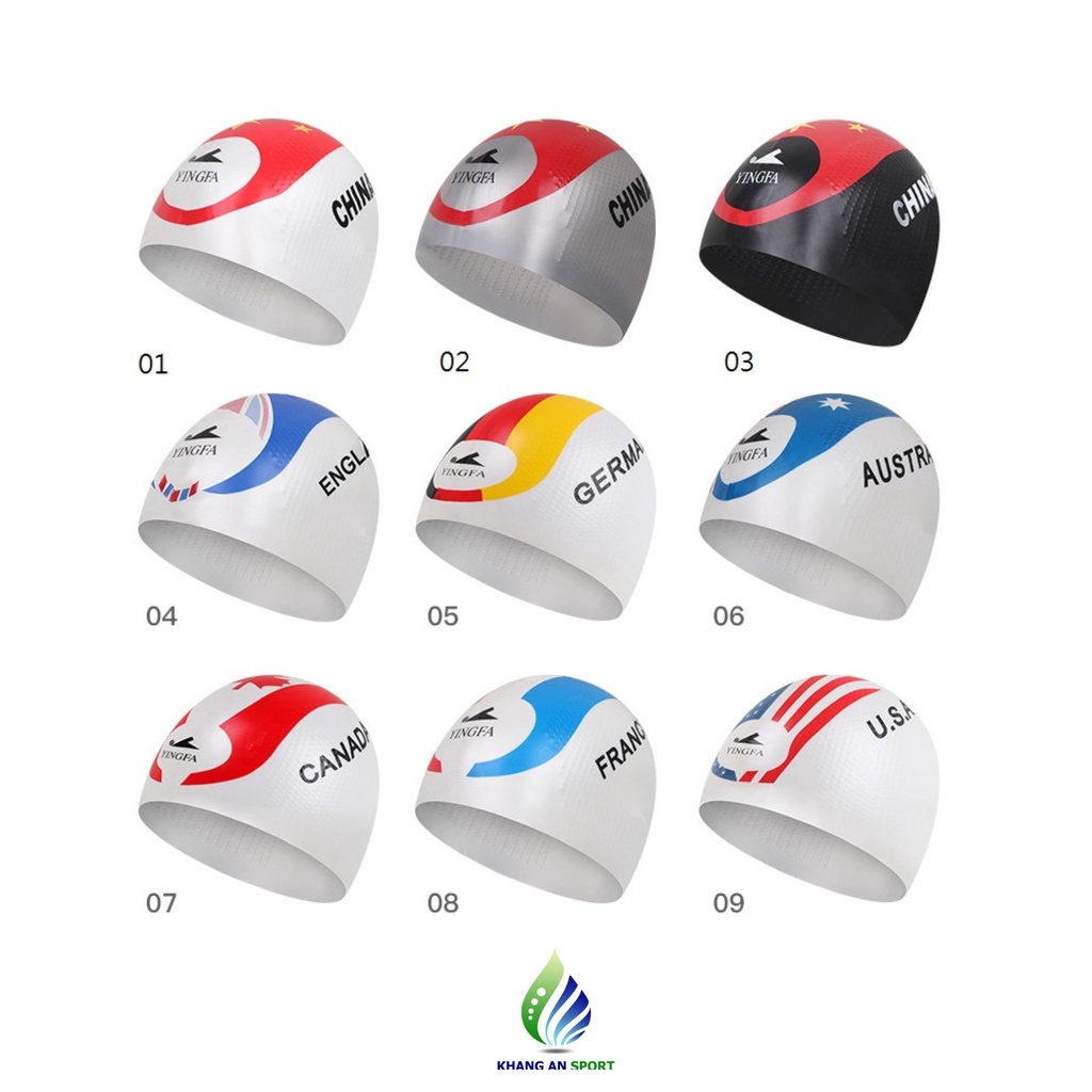 Mũ bơi silicone cao cấp Yingfa C0070 có gai mặt trong