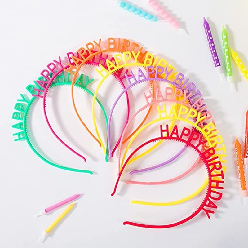 Băng Đô In Chữ Happy birthday Màu Kẹo Dễ Thương Dùng Làm Phụ Kiện Chụp Ảnh Cho Bé Gái