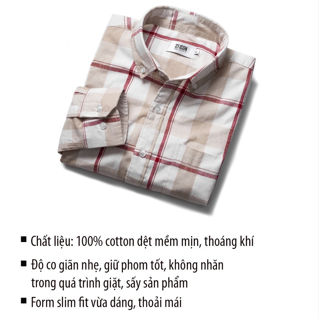 Áo sơ mi nam Double'd form Slim fit kẻ viền đỏ nổi bật SC1 Đỏ | BigBuy360 - bigbuy360.vn