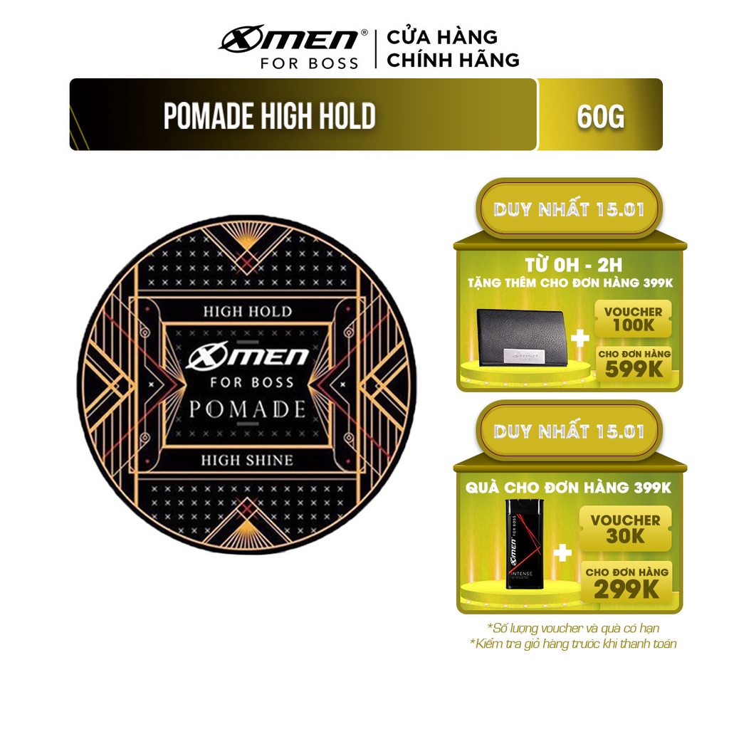 [Mã COSMEN giảm 8% đơn 250K] Pomade tạo kiểu tóc X-Men For Boss High Hold - Dày bồng lãng tử 60g