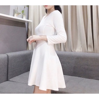 Đầm mini trắng Timing dáng xòe A
