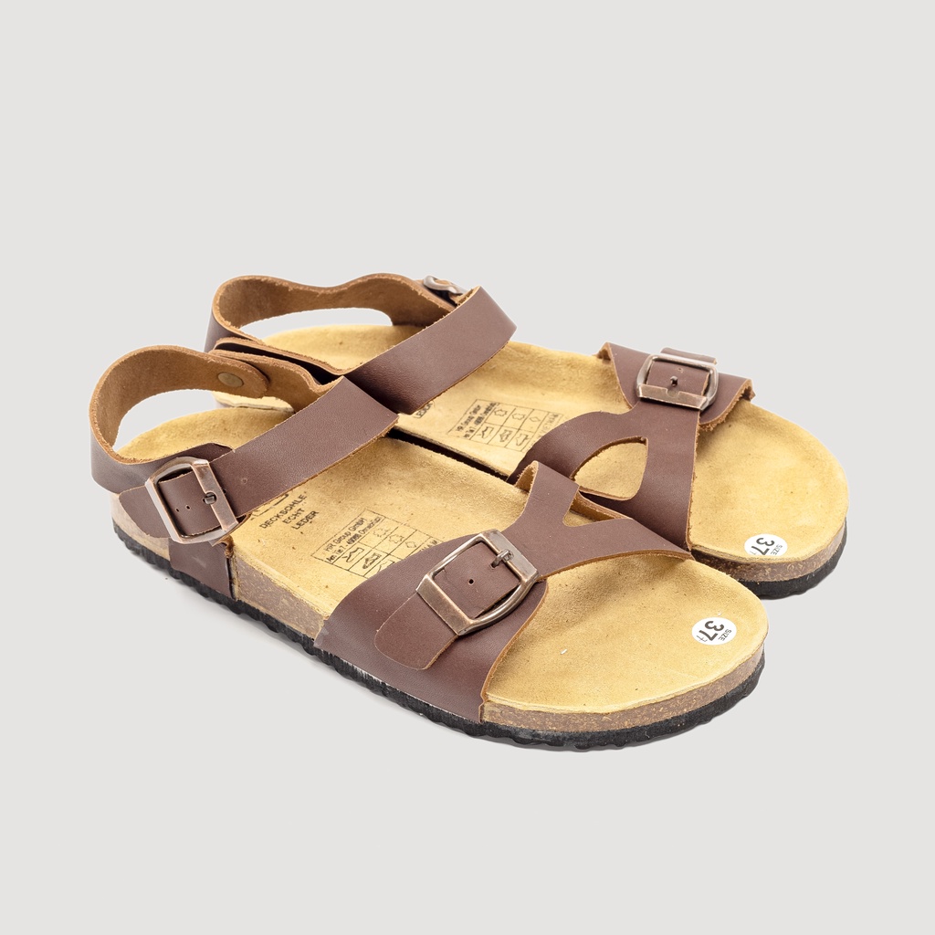 D23 - Sandal Đế Trấu BIOLINE Official Mã D23 Quai Da Bò Cách Điệu