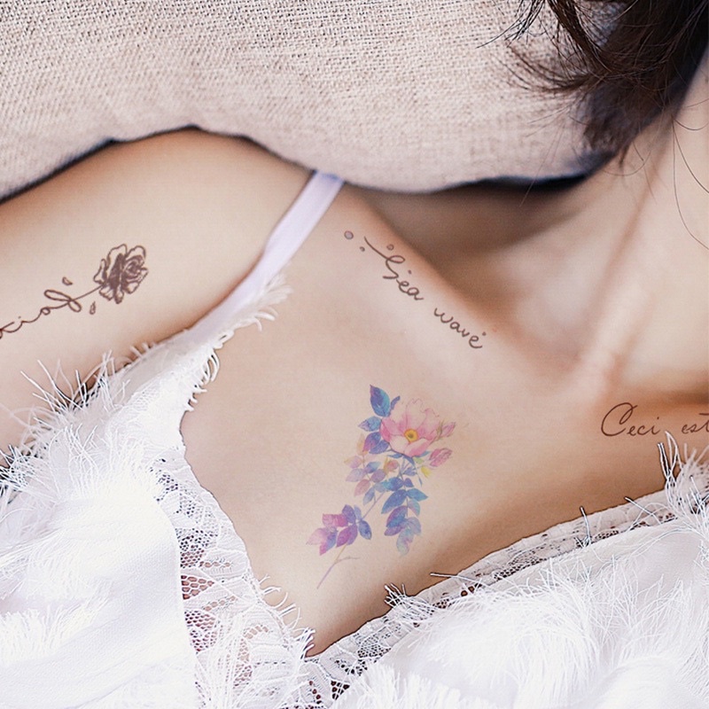 [Cập Bến Nhiều Mẫu Mới] Nguyên Set 30 Tấm Hình Xăm Dán Đầy Đủ Các Mẫu Có Màu Và Đen Cổ Điển Layla Corner