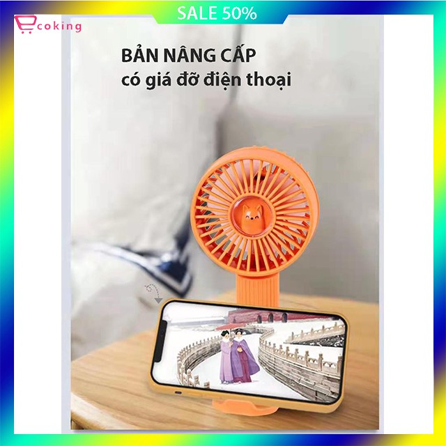 [GIÁ GỐC HÀNG CHÍNH HÃNG]QUẠT CẦM TAY CO ĐẾ XÀI BIN 1500MAH tÍCH ĐIỆN thời gian sử dụng 2,3 giờ