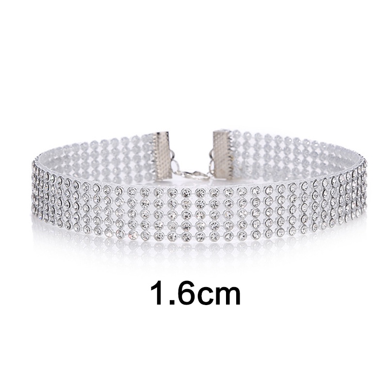 Vòng Cổ Choker Bản Rộng Đính Đá Lấp Lánh Sang Trọng