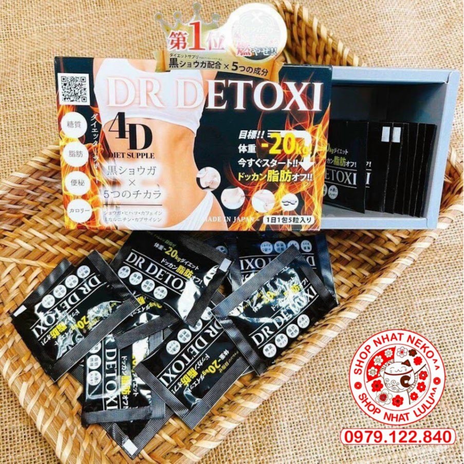Hộp đựng 30 gói Dr detoxi 4D Nhật bản thải độc giảm cân