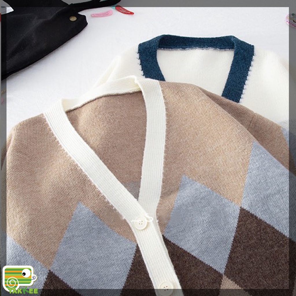 Áo Cardigan Len Nữ Phong Cách Hàn Quốc, Áo Khoác Len Phong Cách Vintage