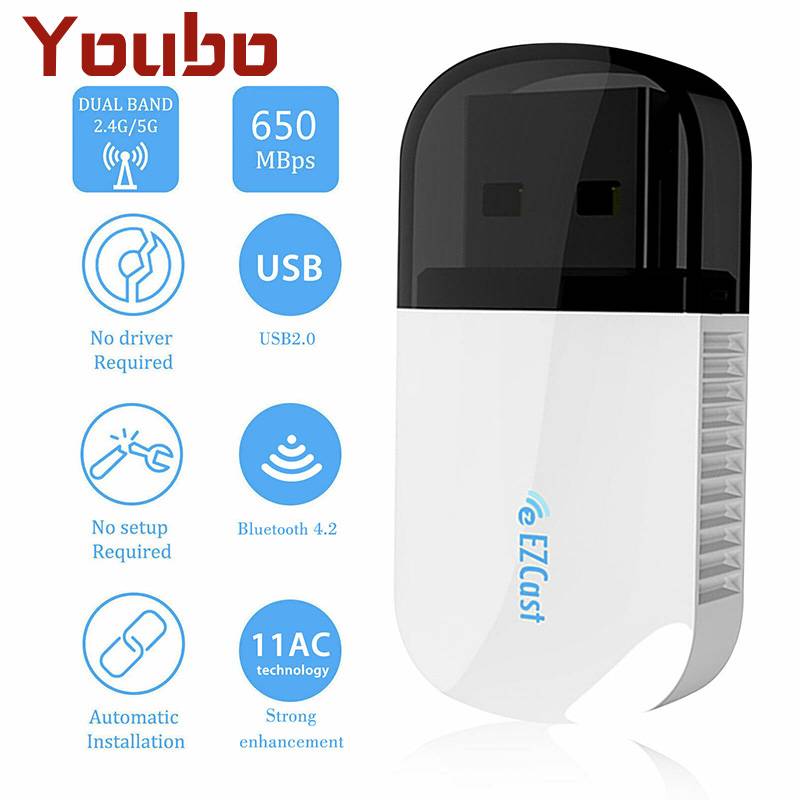 Usb Wifi Không Dây 5g / 2.5g Bluetooth 4.2 Dual Band Ac 600mbpsyoubo