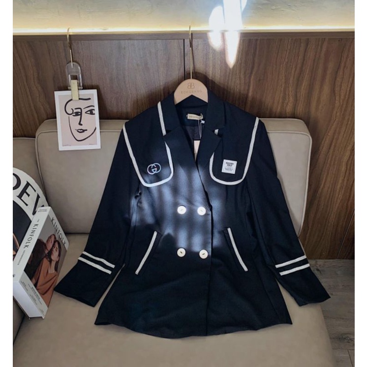 ÁO VEST ĐEN THIẾT KẾ VIỀN TRẮNG | BigBuy360 - bigbuy360.vn