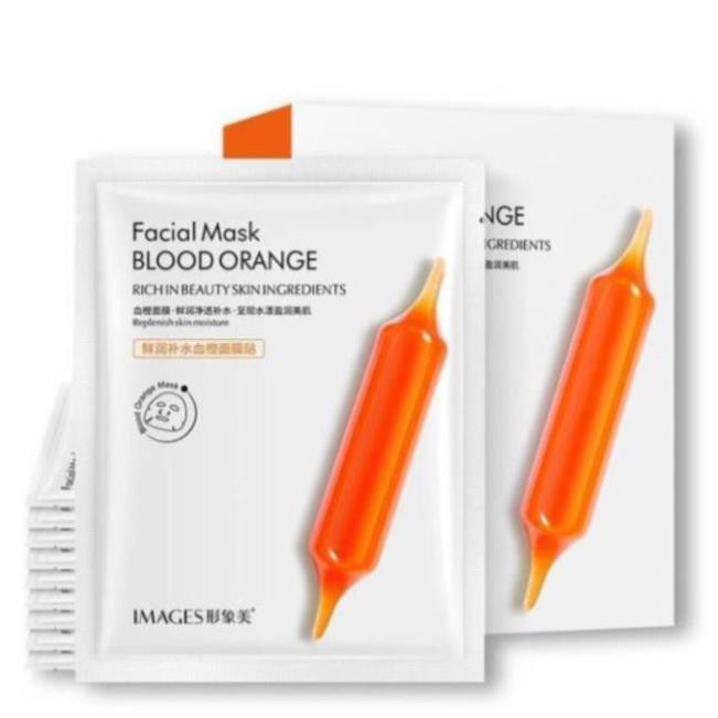 Combo 10 mặt nạ dưỡng da trắng hồng Images chiết xuất cam đỏ - Facial mask blood orange Images