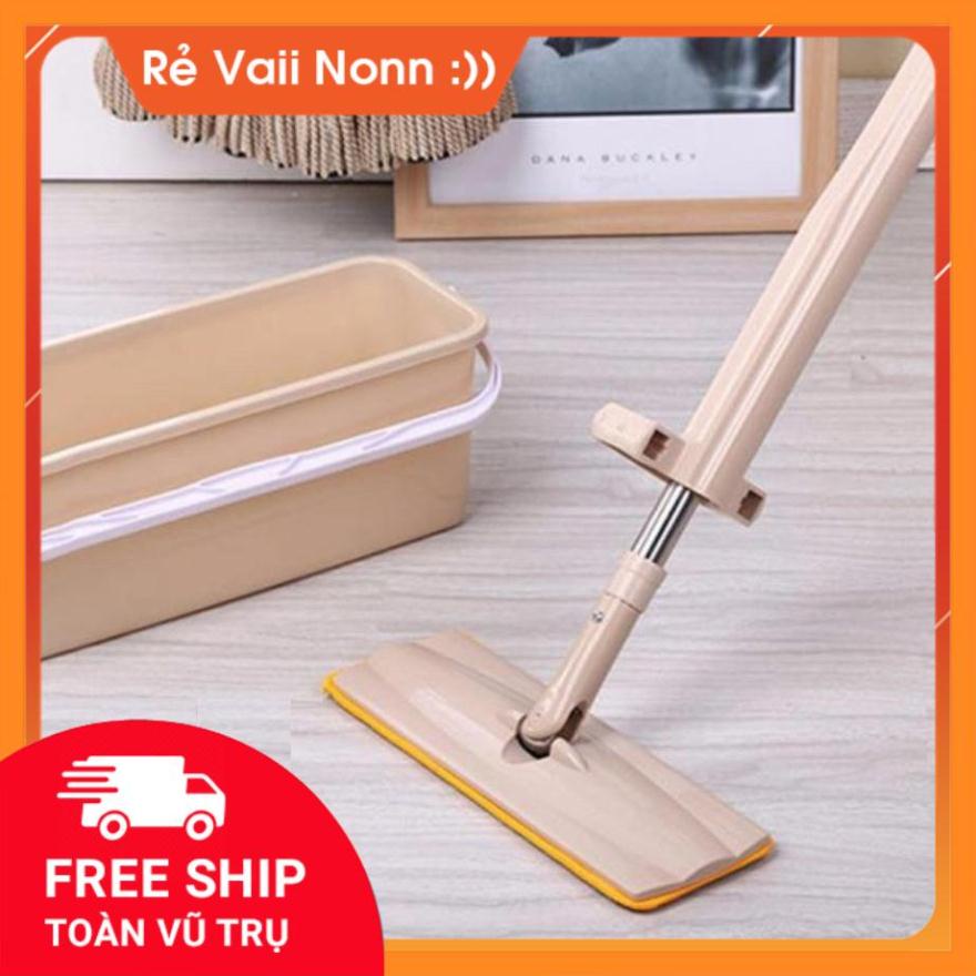 Chổi lau sàn nhà tự vắt thông minh, tặng kèm bông lau, hàng nhập khẩu, cây lau nhà gạt nước thông minh GDMN