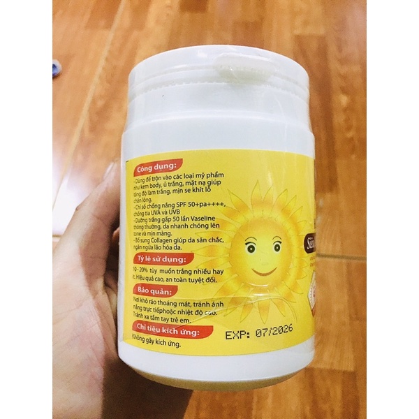 Kem kích trắng Vaseline 50x Thái Lan trắng da chống nắng hộp 200gr
