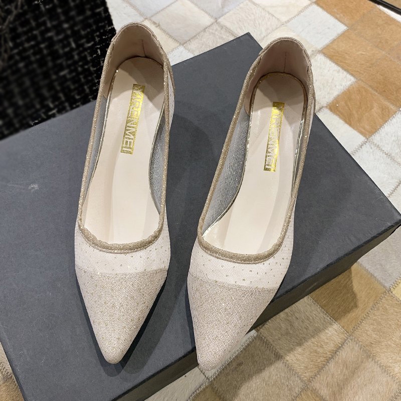 Giày Cao Gót Mũi Nhọn Màu Vàng Thời Trang Nữ Gợi Cảm