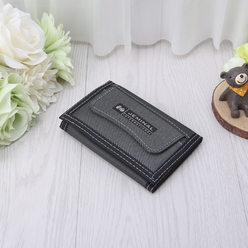 Ví Ngắn Đựng Thẻ ID / Tiền Xu Bằng Vải Bạt Có Khóa Kéo Cho Nam Giá Đỡ