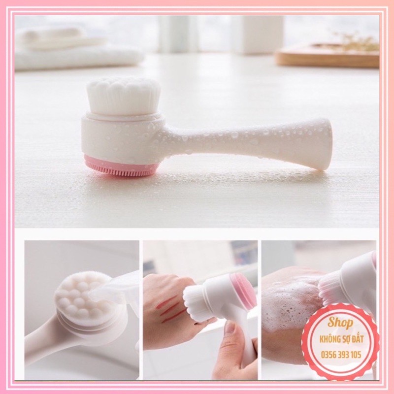 Cọ rửa mặt 2 đầu massage mềm mại | BigBuy360 - bigbuy360.vn