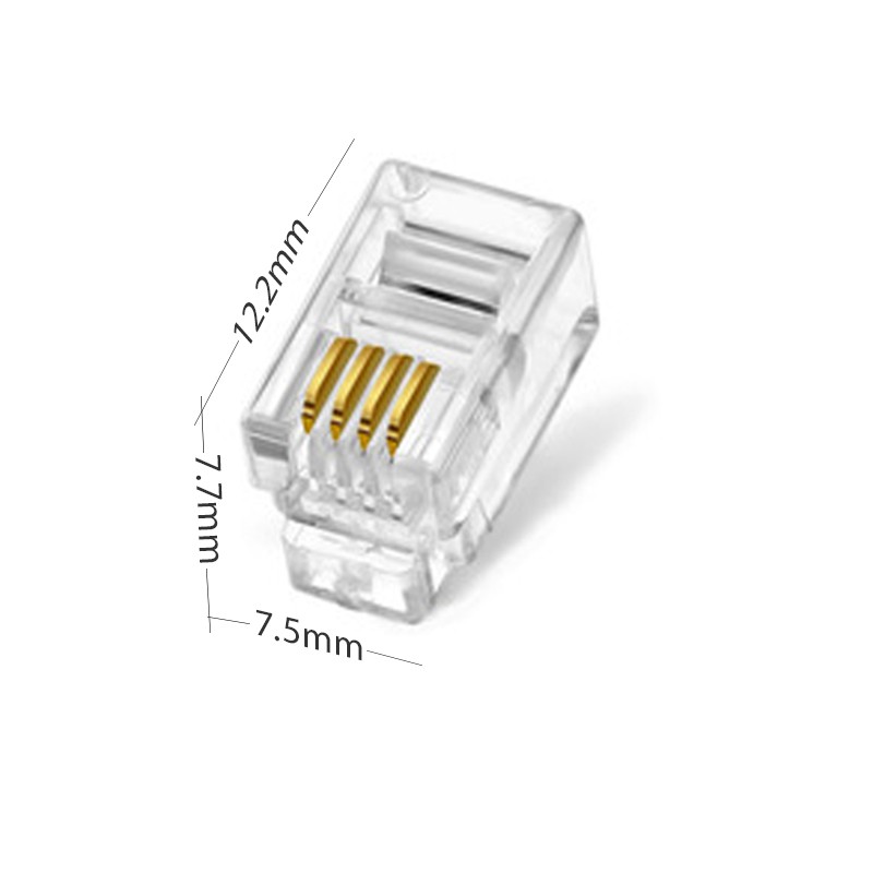 Đầu bấm RJ9 2 line 4PIN - Sử dụng cho tín hiệu ống nghe của điện thoại bàn
