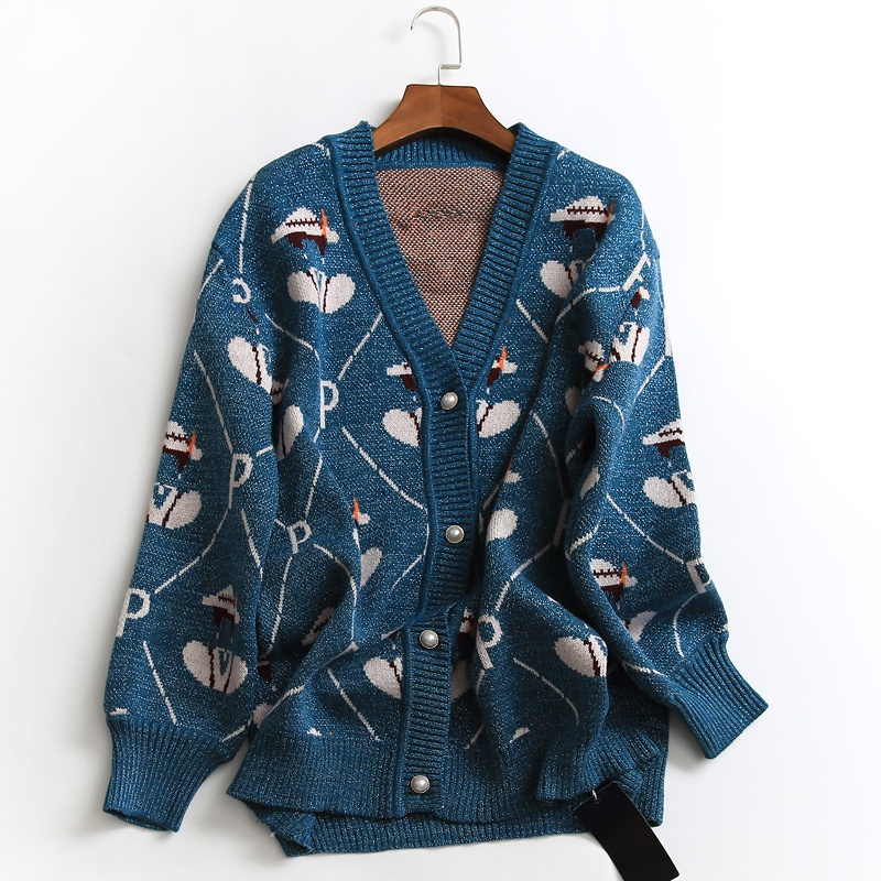 P874 Cardigan dệt kim tuyến xuất dư của PUELLA