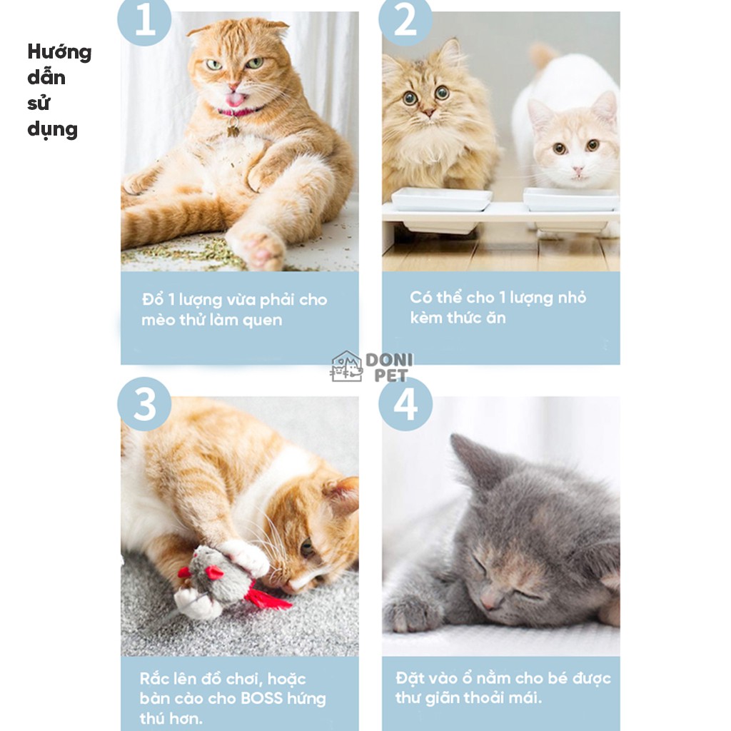 Catnip cỏ bạc hà cho mèo giúp thư giãn làm sạch răng thơm miệng - Gói 2g