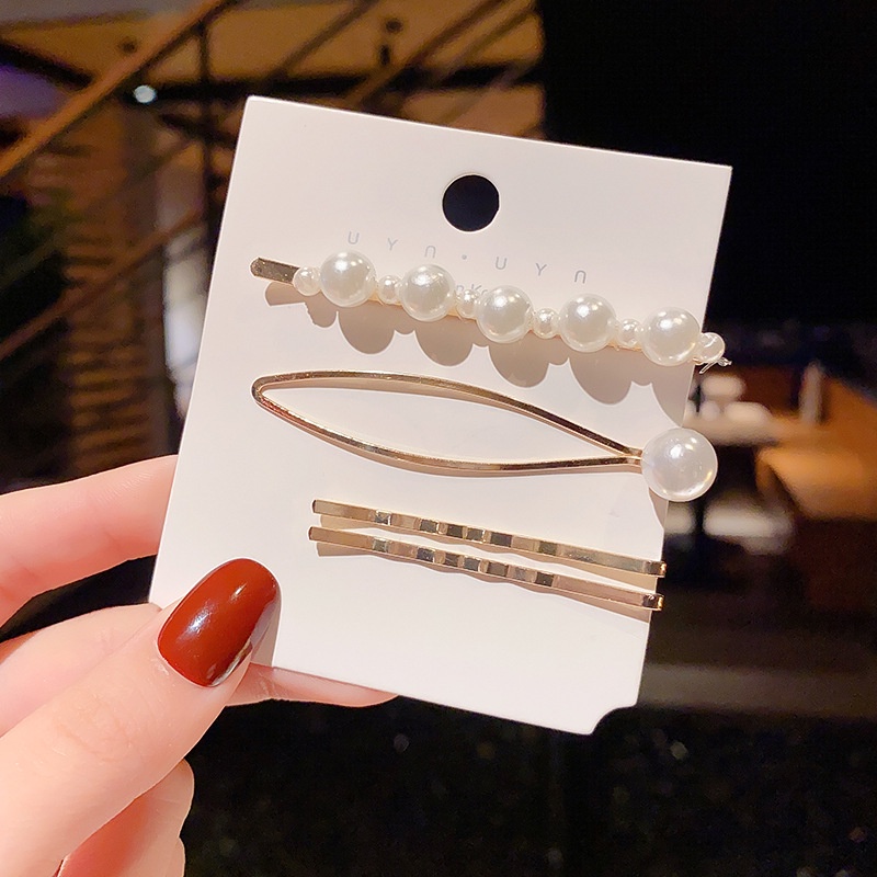 Bộ Set Cặp Tóc Mái Sáng Ánh Hàn Quốc Đơn Giản Tinh Tế Cho Nữ