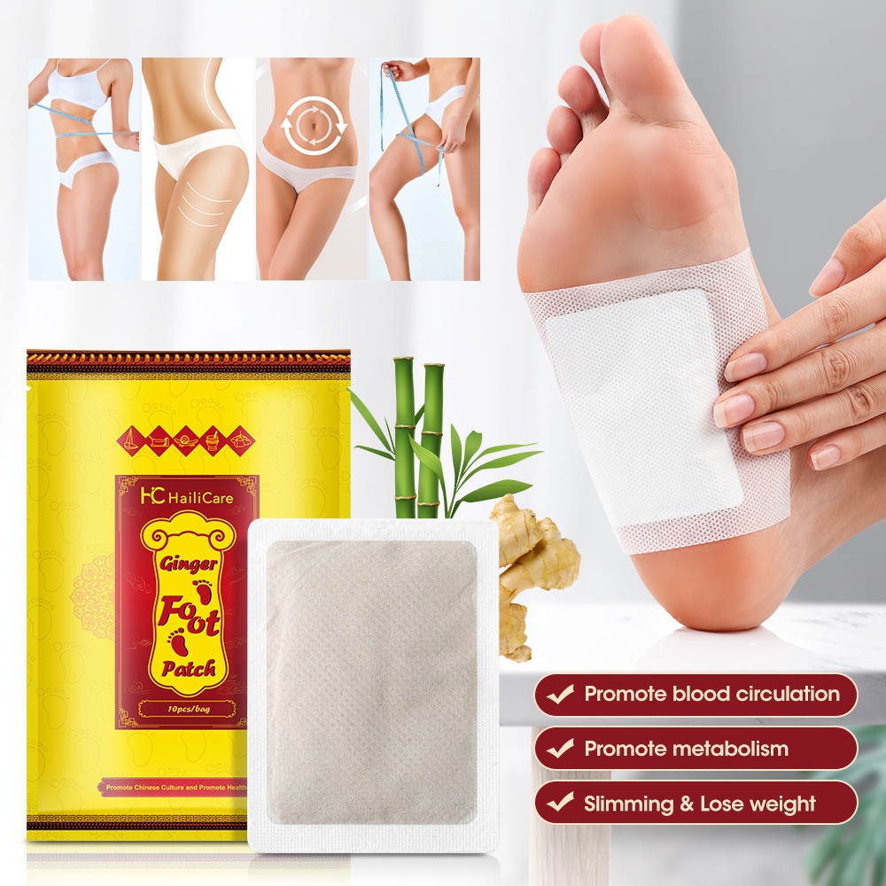 Bộ 10 Miếng Dán Chân Agdoad Chiết Xuất Gừng Tự Nhiên Chống Sưng Giảm Cân Cải Thiện Giấc Ngủ Hàng Ngày