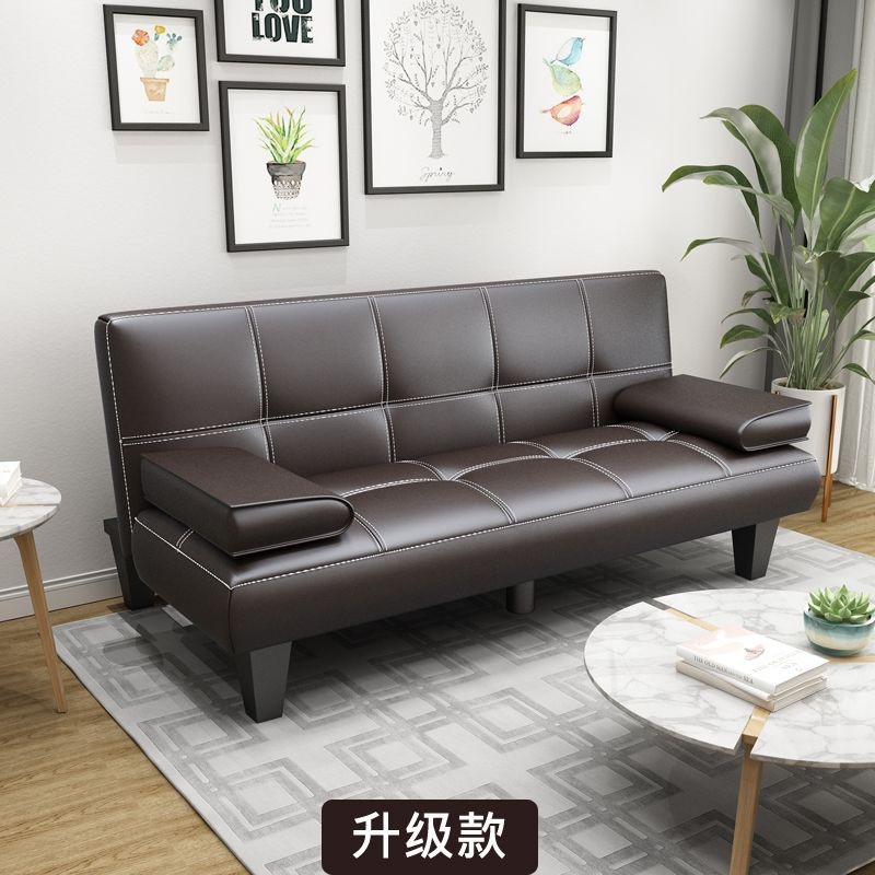 Ghế sofa da đơn giản đa chức năng giường đôi phòng khách căn hộ nhỏ có thể gấp lại lười ba văn gác chân