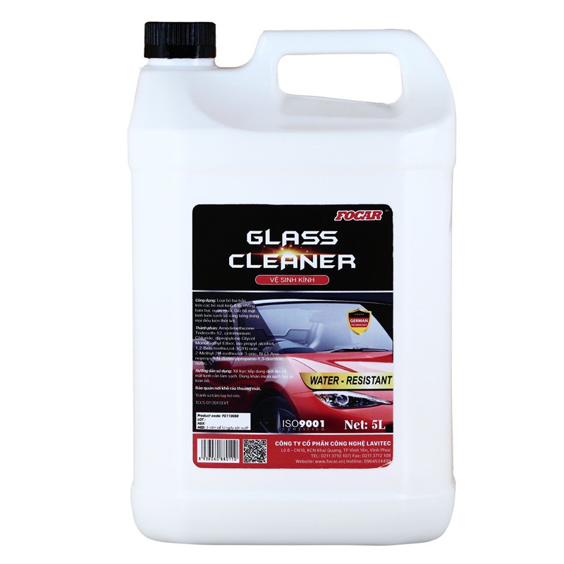 Combo Dung dịch vệ sinh kính ô tô hiệu ứng lá sen FOCAR Glass Cleaner 5L