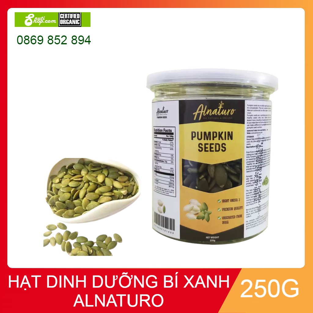 Hạt Bí Xanh Ấn Độ Tách Vỏ (250g)