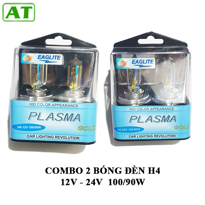 Bóng Đèn Ô Tô, Bóng Đèn Pha Cos Ô Tô H4 Halogen 12V hoặc 24V 100/90W Hàng Cao Cấp Hộp 2 Bóng