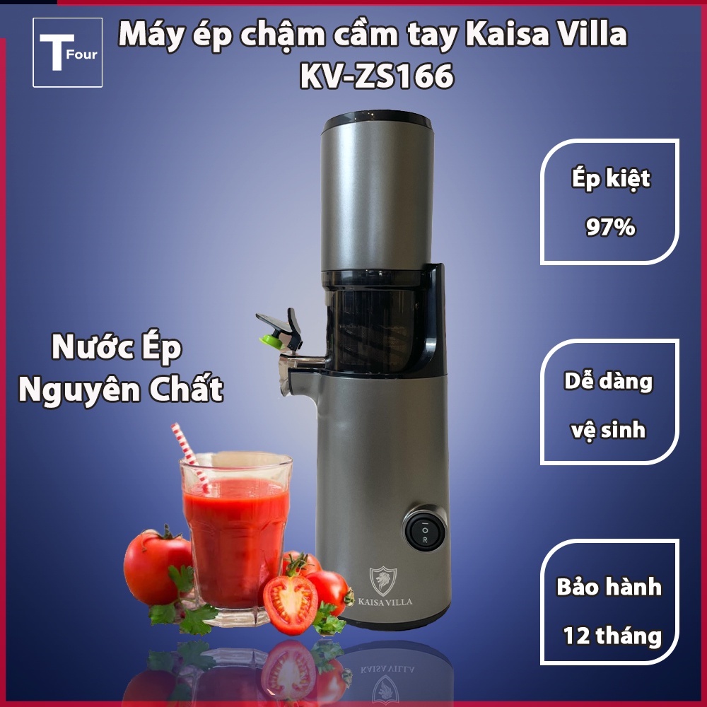Máy ép chậm cầm tay Kaisa Villa KV-ZS166, máy ép chậm mini ép cực khỏe, dễ dàng tháo lắp, bảo hành chính hãng 12 tháng