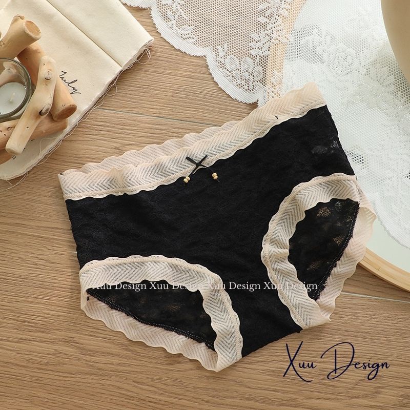 Quần lót nữ ren sexy phối viền Su siêu mềm mại thoáng khí kháng khuẩn - Wexuu Design QC78