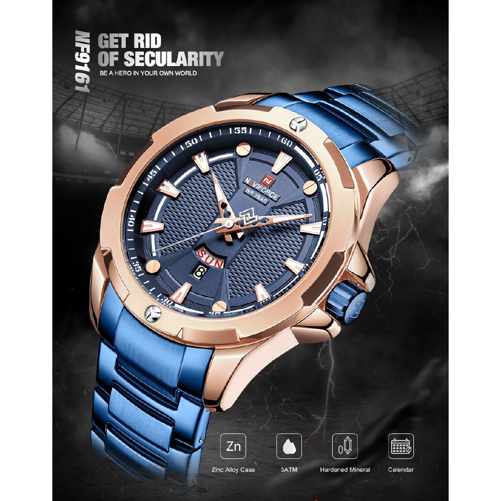 NAVIFORCE NF9170M Men Sport Fashion Stainless Steel Band Analog Digital Watch | BigBuy360 - bigbuy360.vn