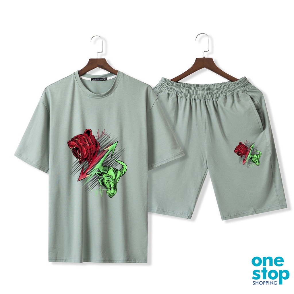 Sét đồ thời trang unisex one shop mặc nhà B03 nam nữ áo form rộng tay lỡ
