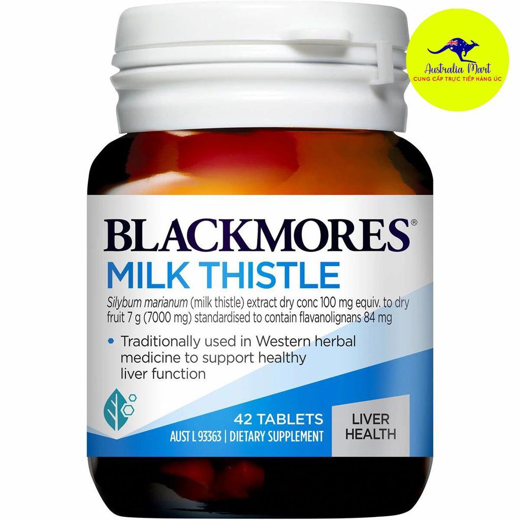 Viên uống thải độc gan Blackmores Milk Thistle của Úc mẫu mới 2021