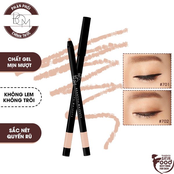 Chì Kẻ Mắt Dạng Gel Rõ Nét, Lâu Trôi B.O.M My Waterproof Gel Eyeliner 0.7g