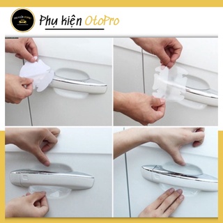 Bộ 4 miếng dán hõm cửa xe ô tô, miến dán tay nắm cửa xe ô tô - bảo vệ tay nắm cửa ô tô, chống xước hõm tay nắm cửa xe