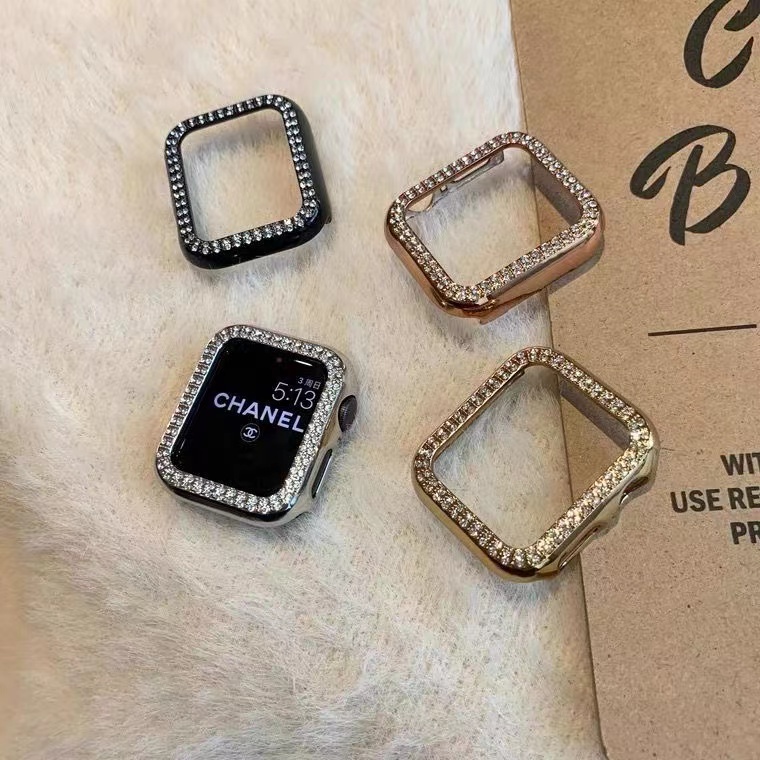 Ốp Bảo Vệ Mặt Đồng Hồ Đính Kim Cương Cho Apple Watch Series 7 6 SE 5 4 45mm 41mm 40mm 44mm 38MM 42MM