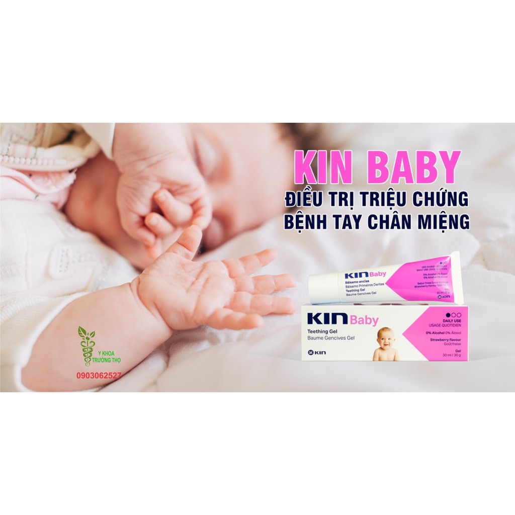 Gel bôi giúp giảm sưng nướu trẻ em khi mọc răng và bênh Tay Chân Miệng Baby Kin 30ml