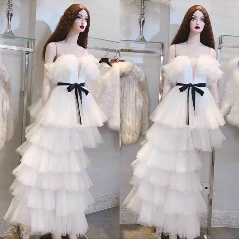 ĐẦM MAXI TẦNG RỚT VAI full size S/M/L/XL