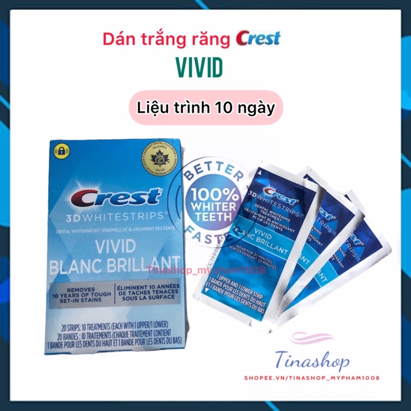 Liệu Trình 10 ngày Dán Trắng Răng Crest Classic Vivid